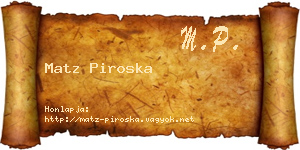 Matz Piroska névjegykártya