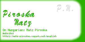 piroska matz business card